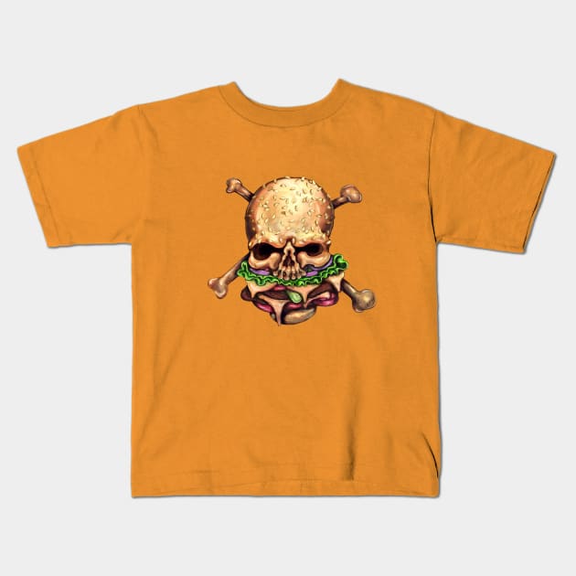 Hazardous Hamburger Kids T-Shirt by KikoeART